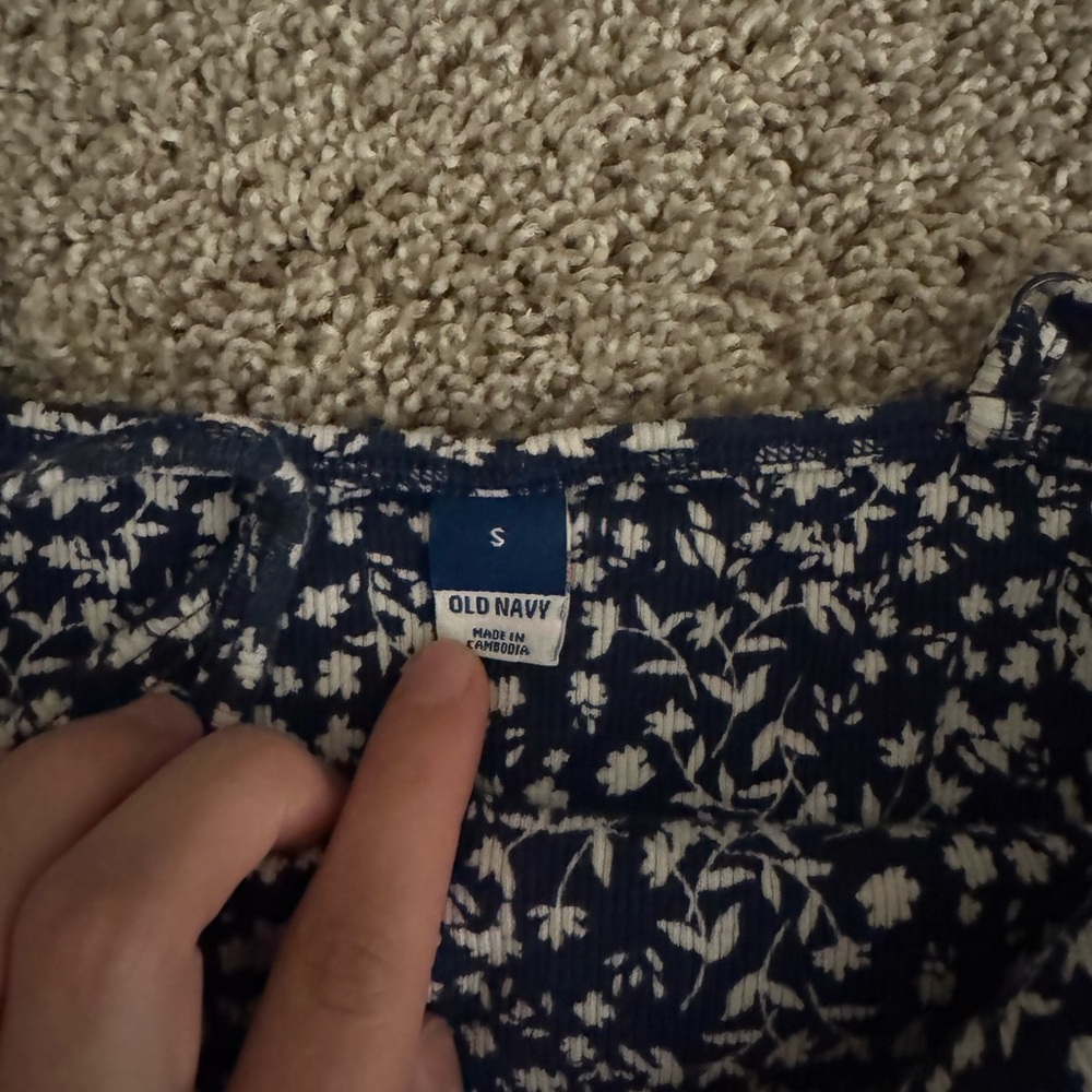 Old Navy Navy Blue Floral Midi Dress - Picture 2 of 3